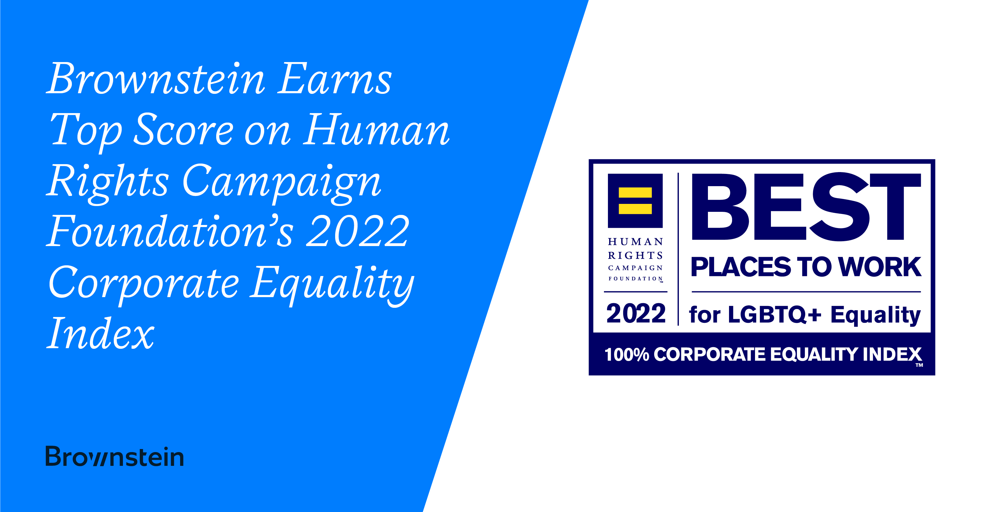 Brownstein Earns Top Score On Human Rights Campaign Foundations 2022